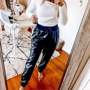 Akademiks faux leather joggers size XL